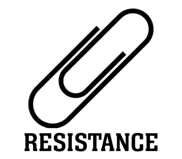 Resistance with paperclip graphic